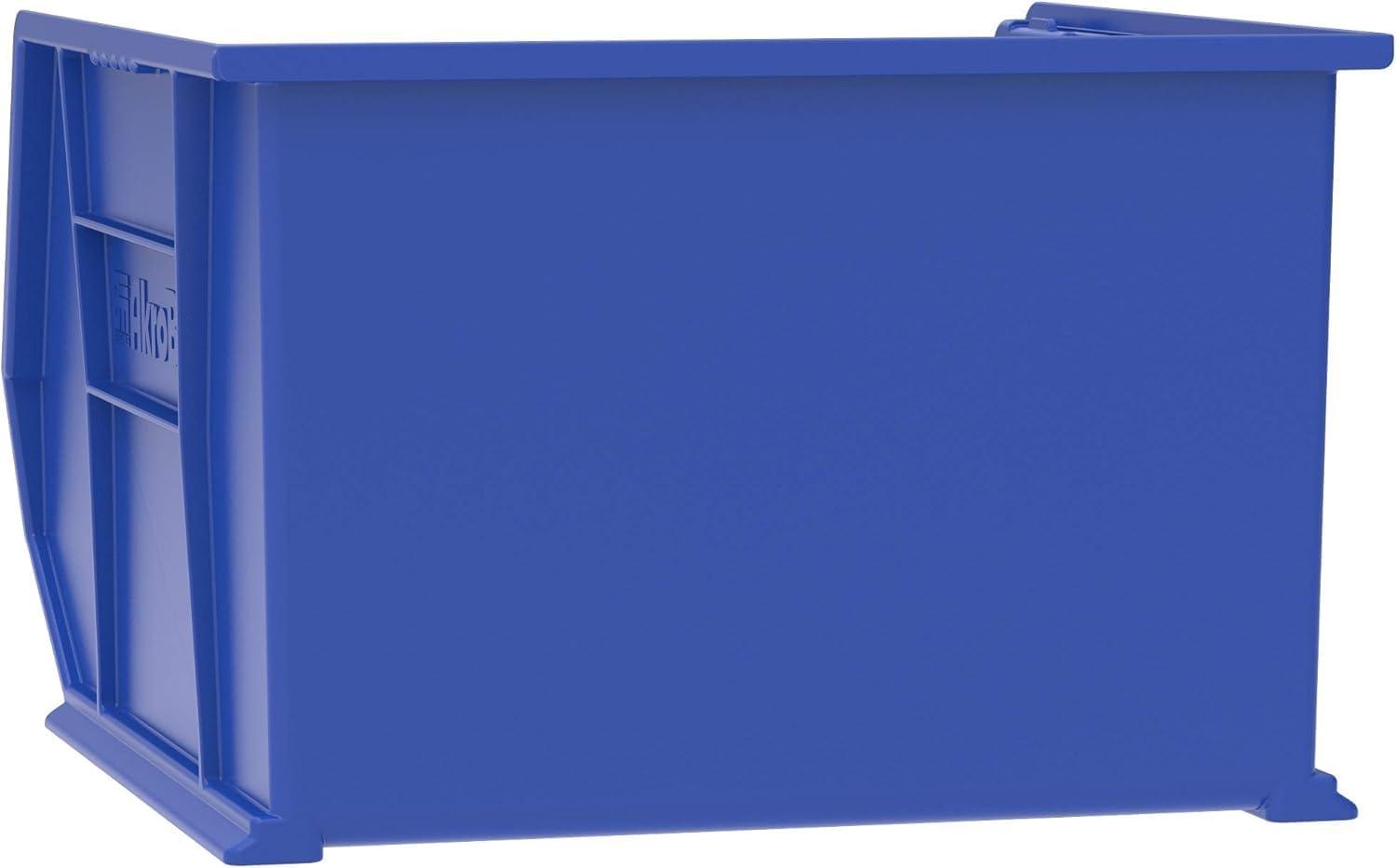 image:imageAkroMils 30270 AkroBins Plastic Storage Bins SpaceSaving Stackable Bins for Garage Pantry Craft Organization 18 x 16 x 11 Black 3PackBlue