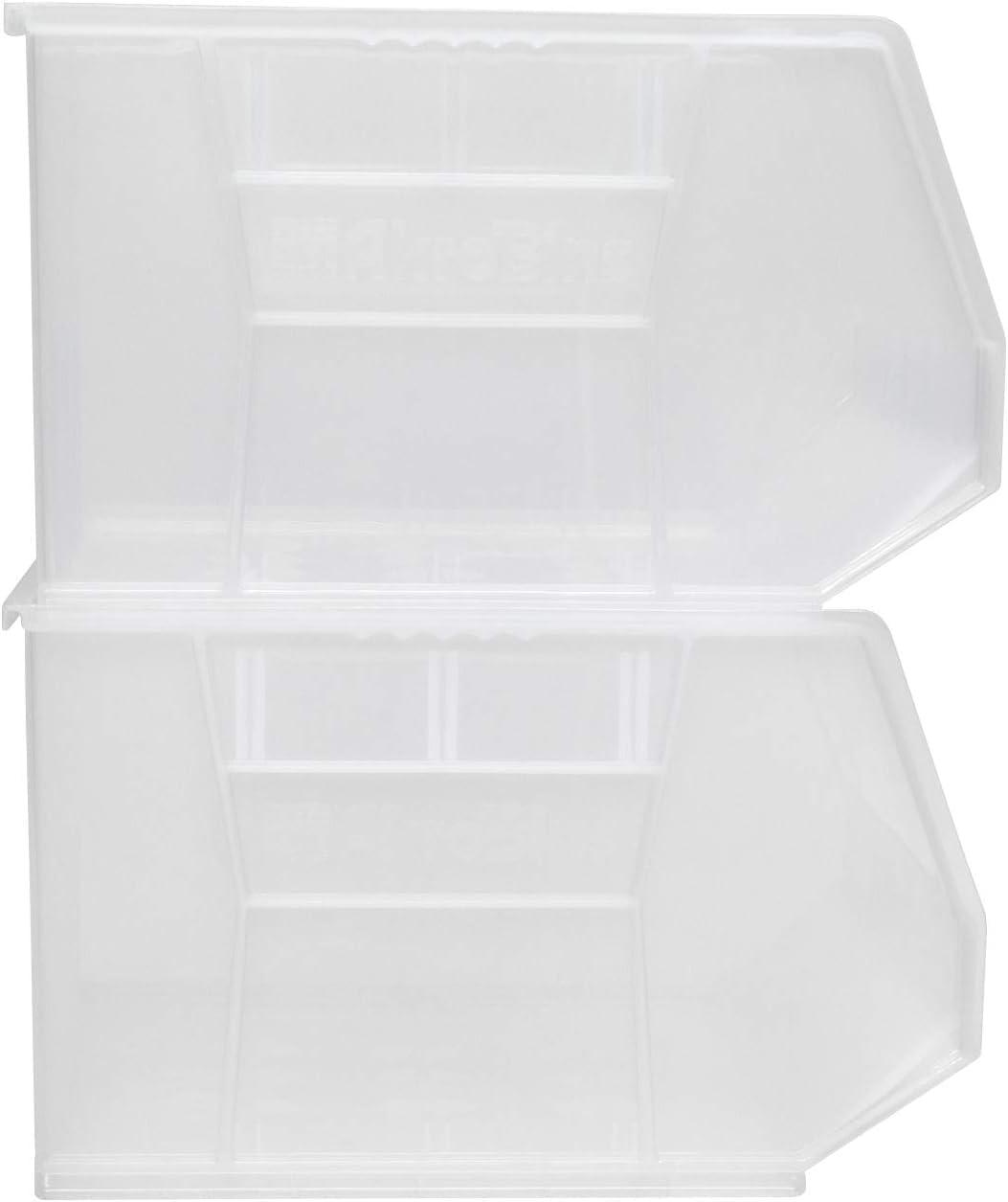 image:imageAkroMils 30270 AkroBins Plastic Storage Bins SpaceSaving Stackable Bins for Garage Pantry Craft Organization 18 x 16 x 11 Black 3PackClear
