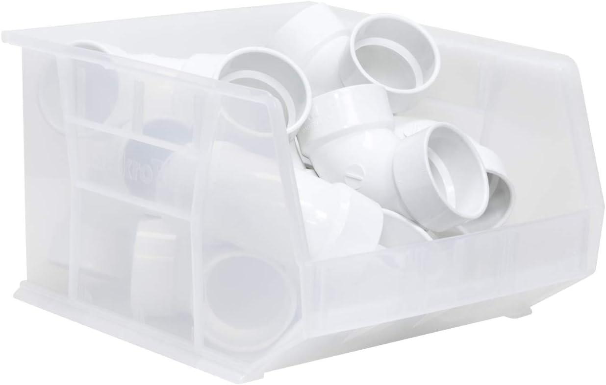 image:imageAkroMils 30270 AkroBins Plastic Storage Bins SpaceSaving Stackable Bins for Garage Pantry Craft Organization 18 x 16 x 11 Black 3PackClear