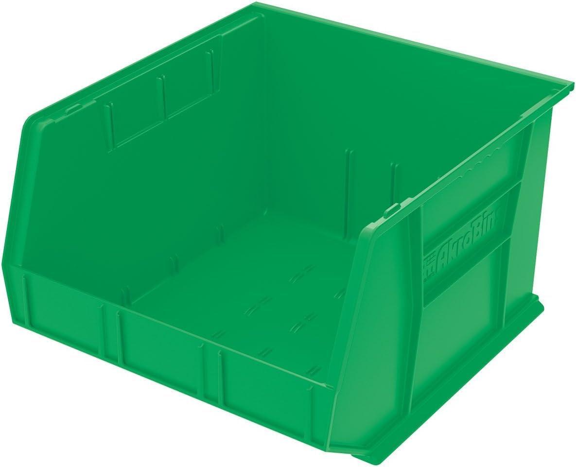 image:imageAkroMils 30270 AkroBins Plastic Storage Bins SpaceSaving Stackable Bins for Garage Pantry Craft Organization 18 x 16 x 11 Black 3PackGreen