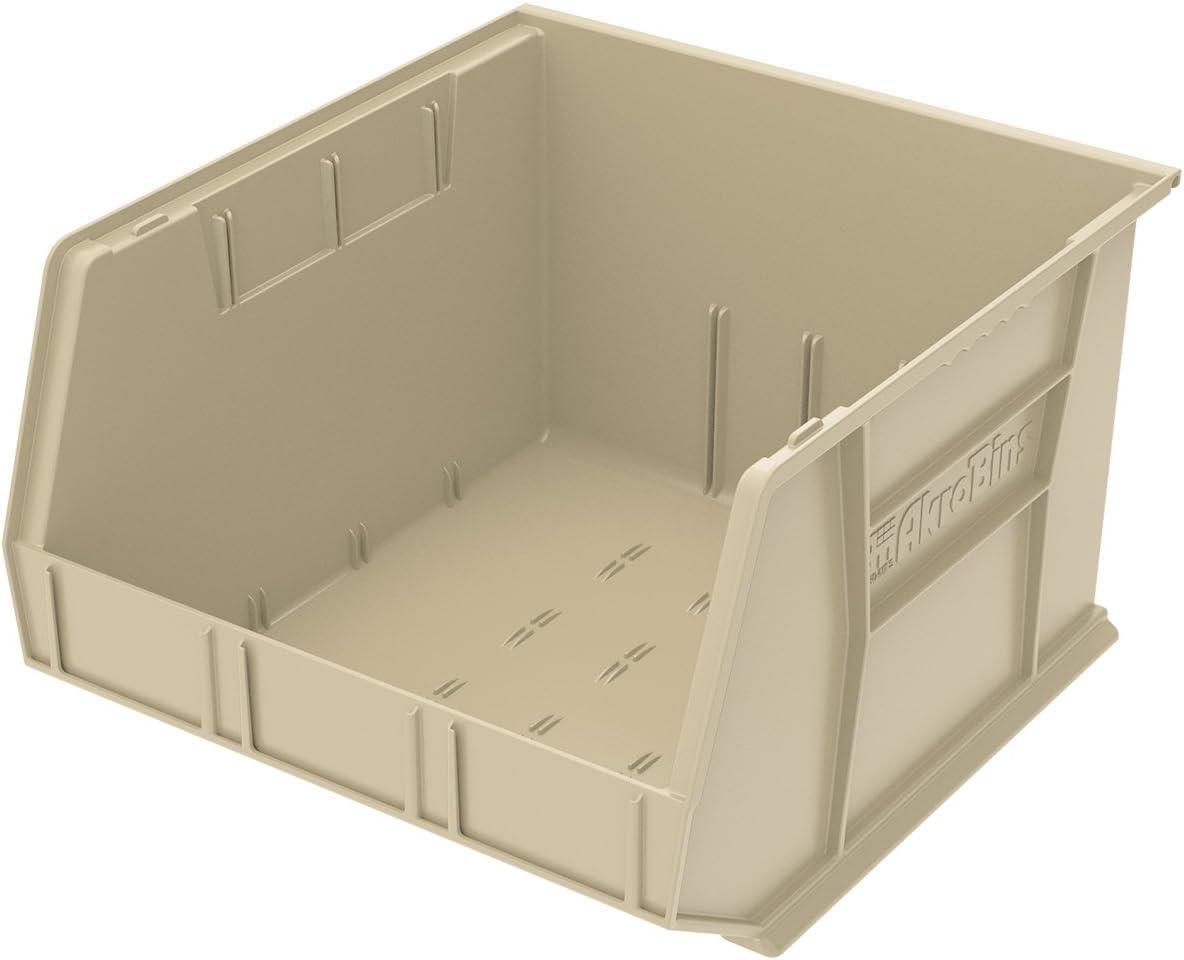 image:imageAkroMils 30270 AkroBins Plastic Storage Bins SpaceSaving Stackable Bins for Garage Pantry Craft Organization 18 x 16 x 11 Black 3PackStone