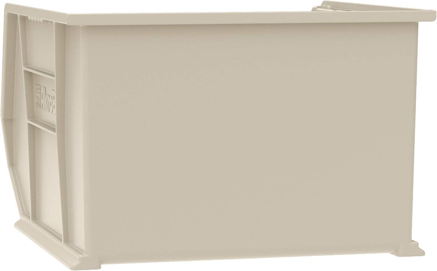 image:imageAkroMils 30270 AkroBins Plastic Storage Bins SpaceSaving Stackable Bins for Garage Pantry Craft Organization 18 x 16 x 11 Black 3PackStone