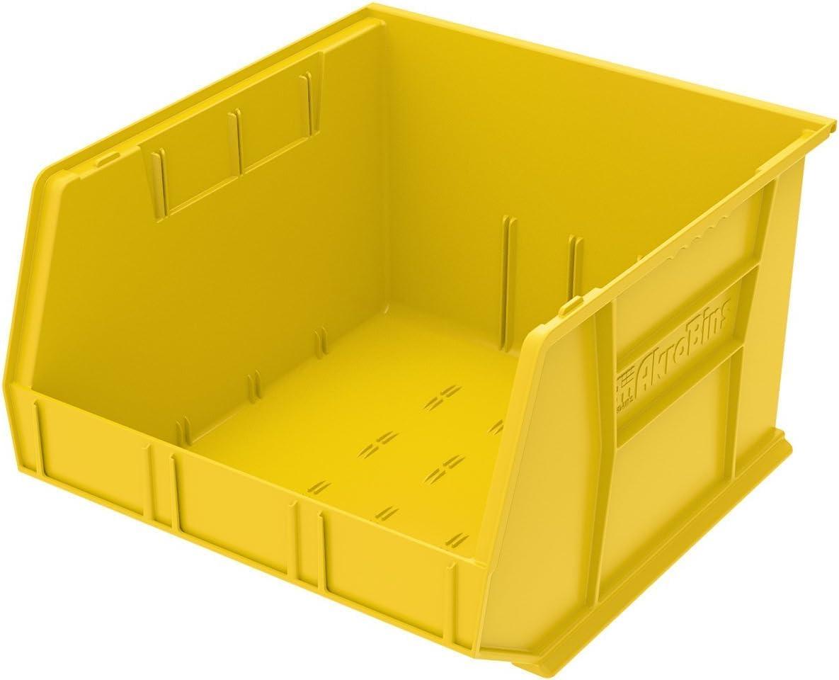 image:imageAkroMils 30270 AkroBins Plastic Storage Bins SpaceSaving Stackable Bins for Garage Pantry Craft Organization 18 x 16 x 11 Black 3PackYellow
