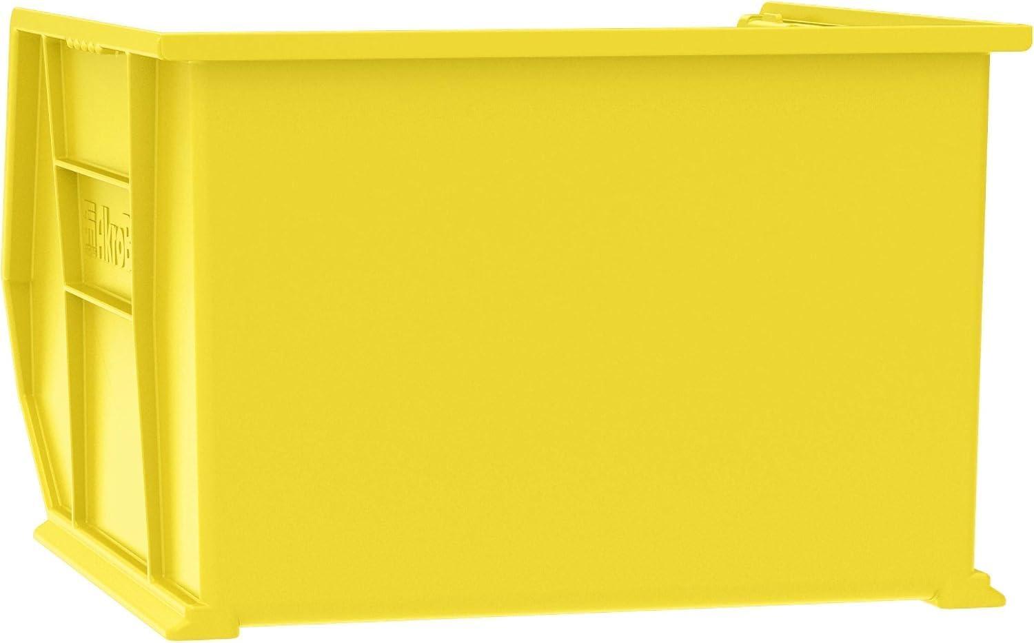 image:imageAkroMils 30270 AkroBins Plastic Storage Bins SpaceSaving Stackable Bins for Garage Pantry Craft Organization 18 x 16 x 11 Black 3PackYellow