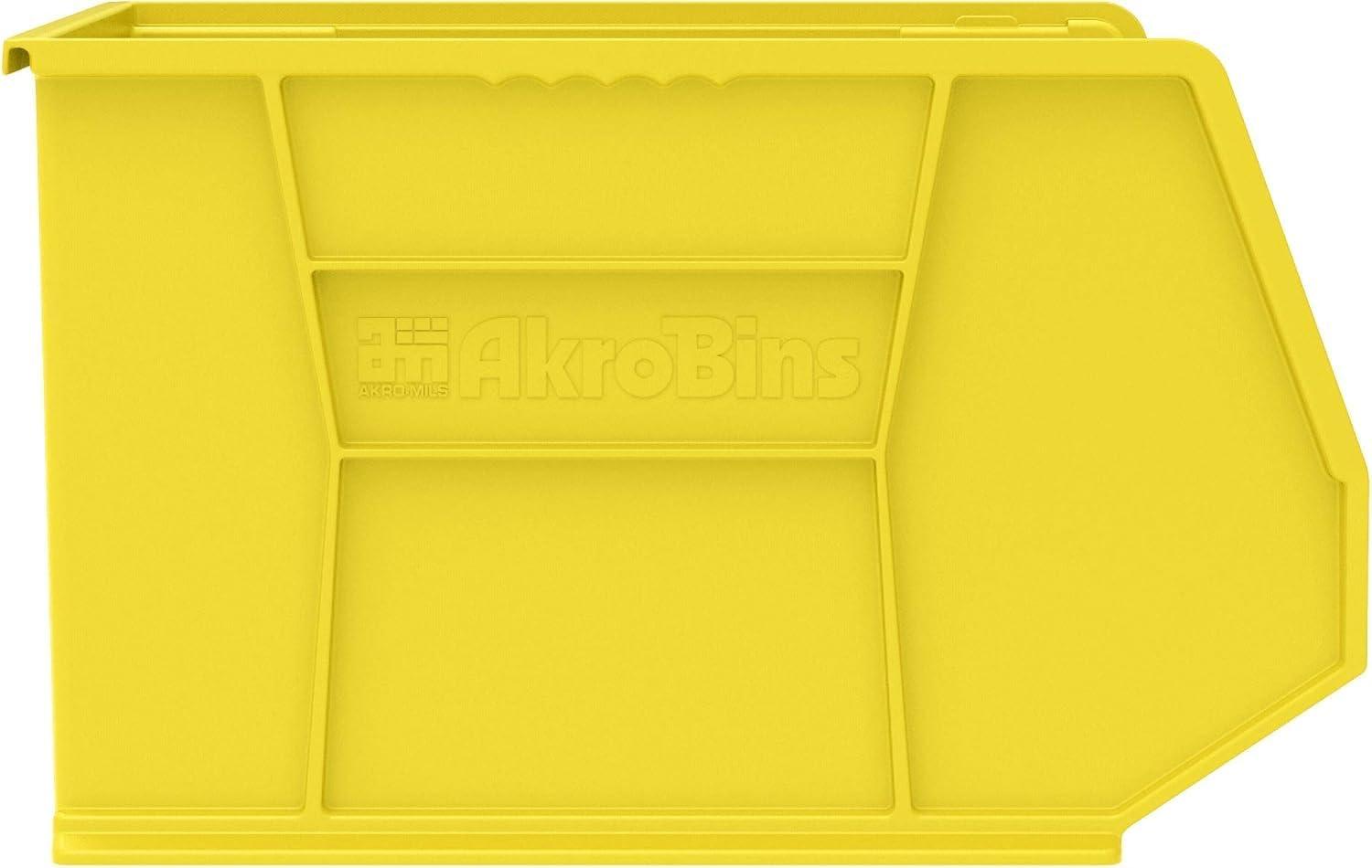 image:imageAkroMils 30270 AkroBins Plastic Storage Bins SpaceSaving Stackable Bins for Garage Pantry Craft Organization 18 x 16 x 11 Black 3PackYellow