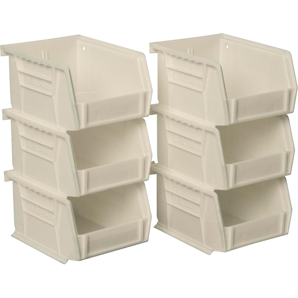 image:imageAkroMils 30210 AkroBins Plastic Storage Bins SpaceSaving Stackable Bins for Garage Pantry Craft Organization 5 x 4 x 3 Clear 6PackStone