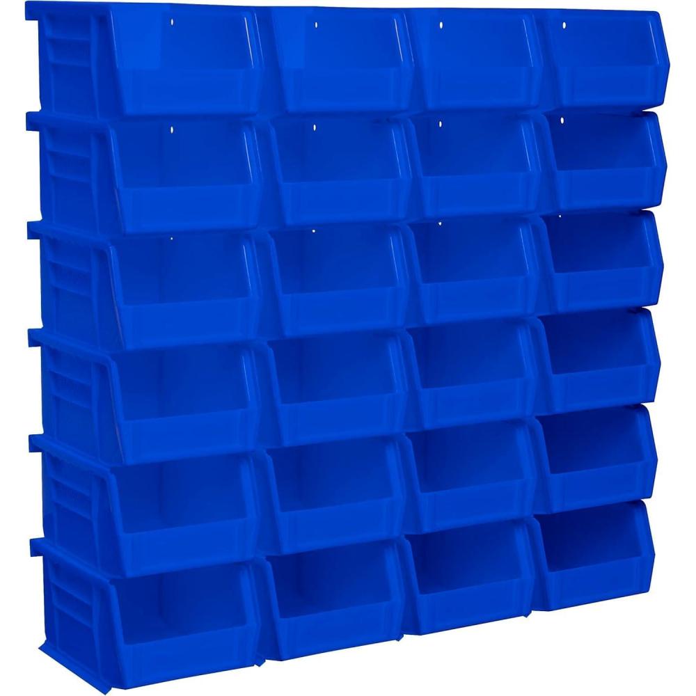 image:imageAkroMils 30210 AkroBins Plastic Storage Bins SpaceSaving Stackable Bins for Garage Pantry Craft Organization 5 x 4 x 3 Yellow 24PackBlue