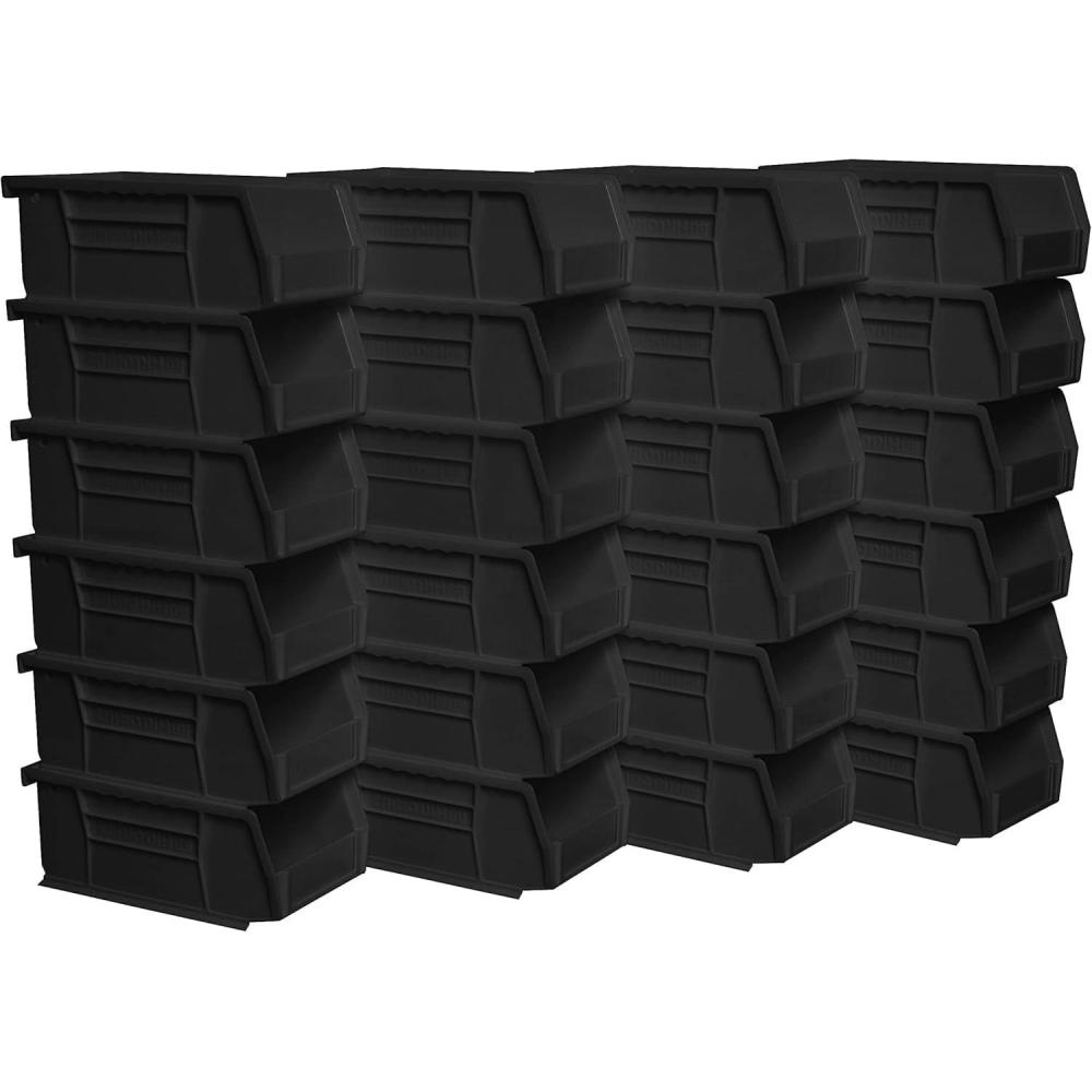 image:imageAkroMils 30220 AkroBins Plastic Storage Bins SpaceSaving Stackable Bins for Garage Pantry Craft Organization 7 x 4 x 3 Blue 24PackBlack