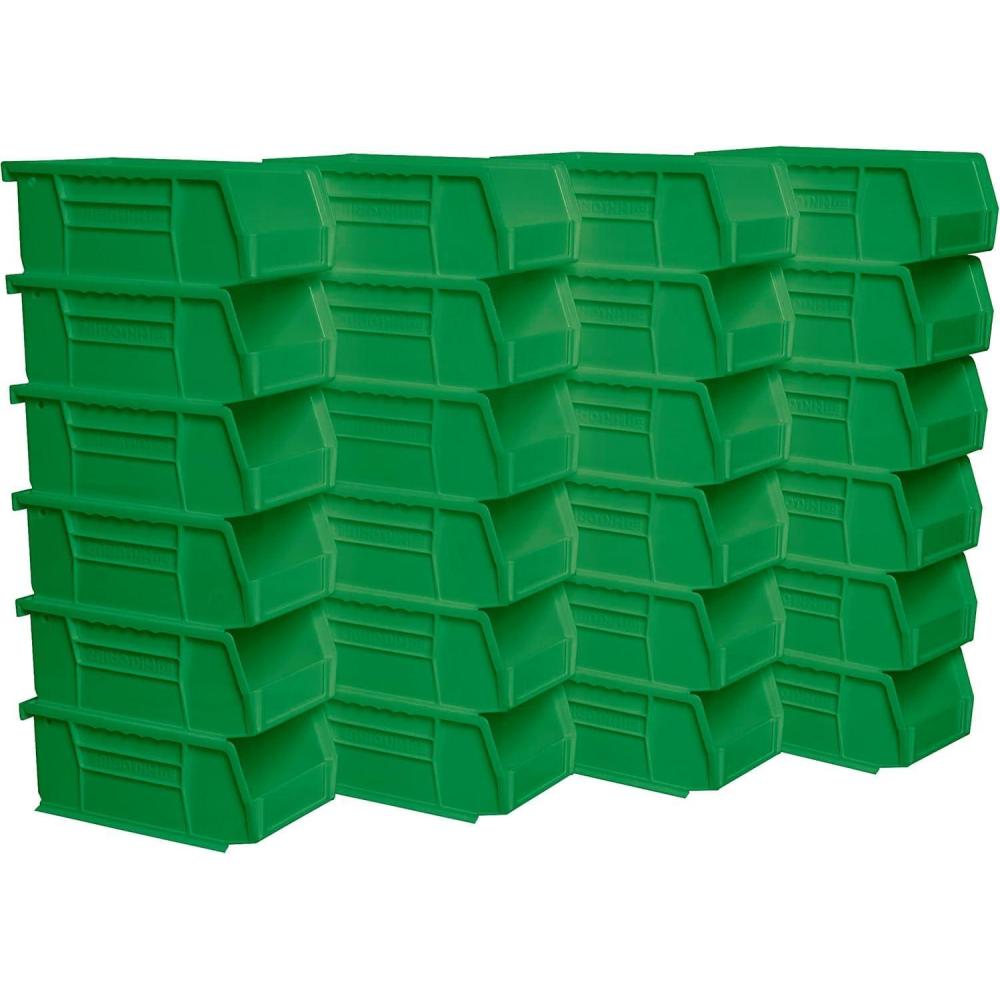 image:imageAkroMils 30220 AkroBins Plastic Storage Bins SpaceSaving Stackable Bins for Garage Pantry Craft Organization 7 x 4 x 3 Blue 24PackGreen