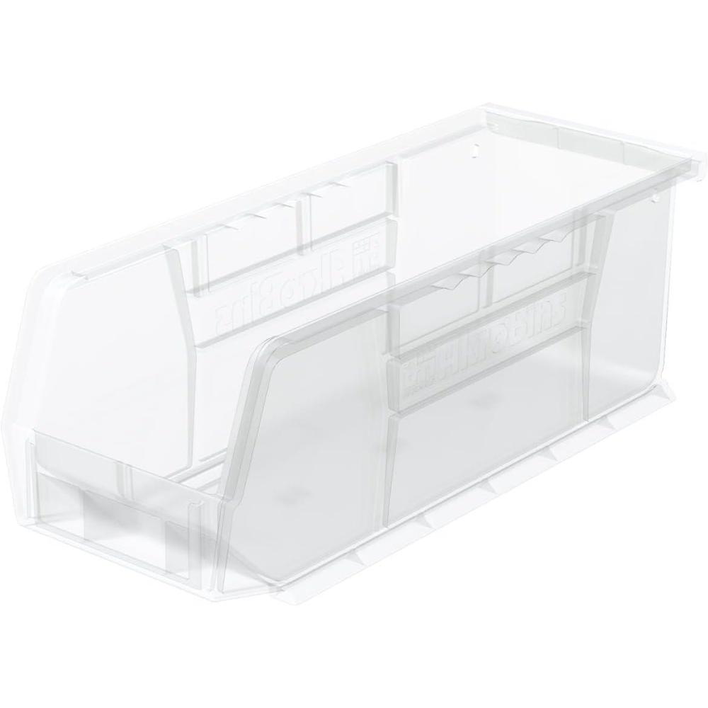 image:imageAkroMils 30224 AkroBins Plastic Storage Bins SpaceSaving Stackable Bins for Garage Pantry Craft Organization 11 L x 4 W x 4 H Blue 12PackClear