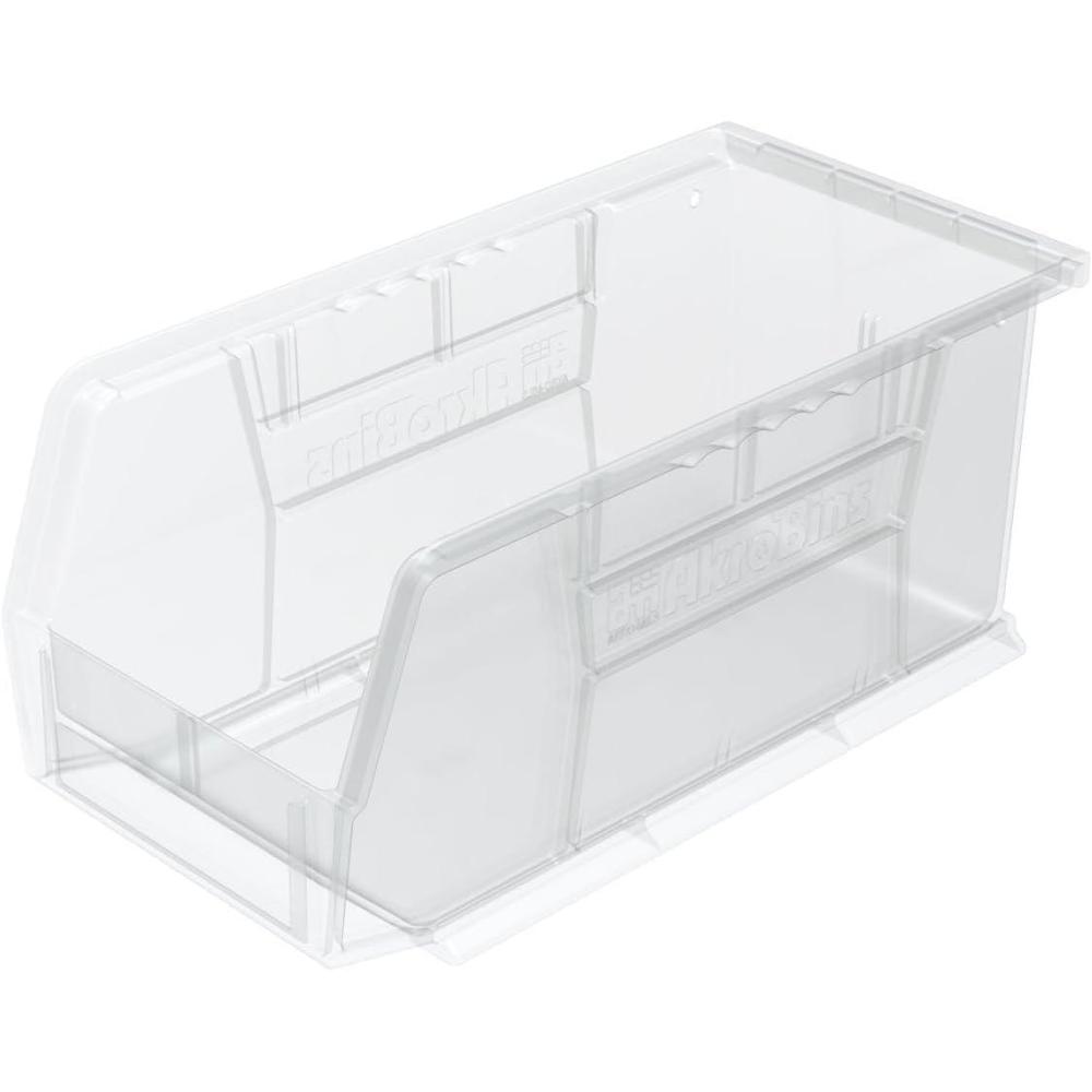 image:imageAkroMils 30230 AkroBins Plastic Storage Bins SpaceSaving Stackable Bins for Garage Pantry Craft Organization 105 L x 55 W x 5H Blue 12PackClear