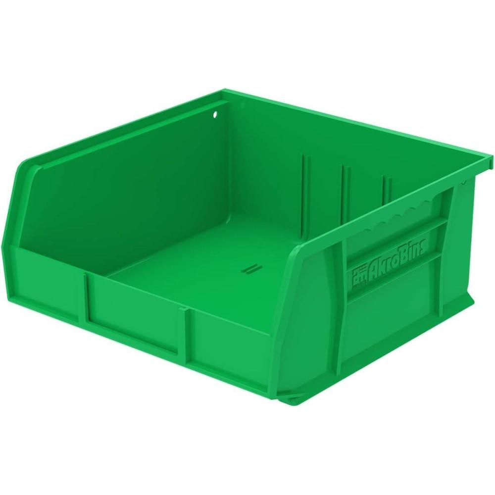 image:imageAkroMils 30235 AkroBins Plastic Storage Bins SpaceSaving Stackable Bins for Garage Pantry Craft Organization 11 x 11 x 5 Blue 6PackGreen