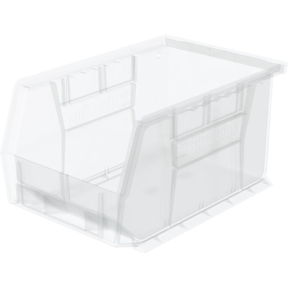 image:imageAkroMils 30237 AkroBins Plastic Storage Bins SpaceSaving Stackable Bins for Garage Pantry Craft Organization 9 x 6 x 5 Blue 12PackClear