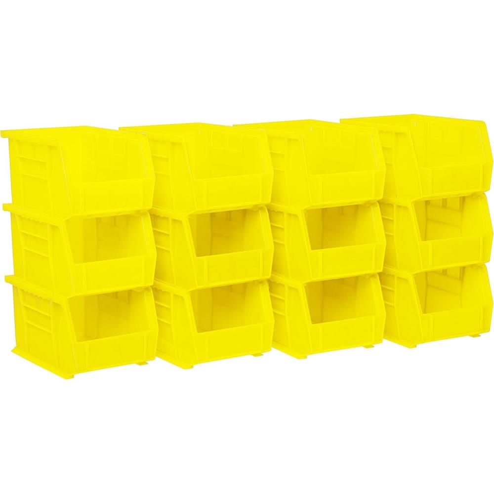 image:imageAkroMils 30237 AkroBins Plastic Storage Bins SpaceSaving Stackable Bins for Garage Pantry Craft Organization 9 x 6 x 5 Blue 12PackYellow