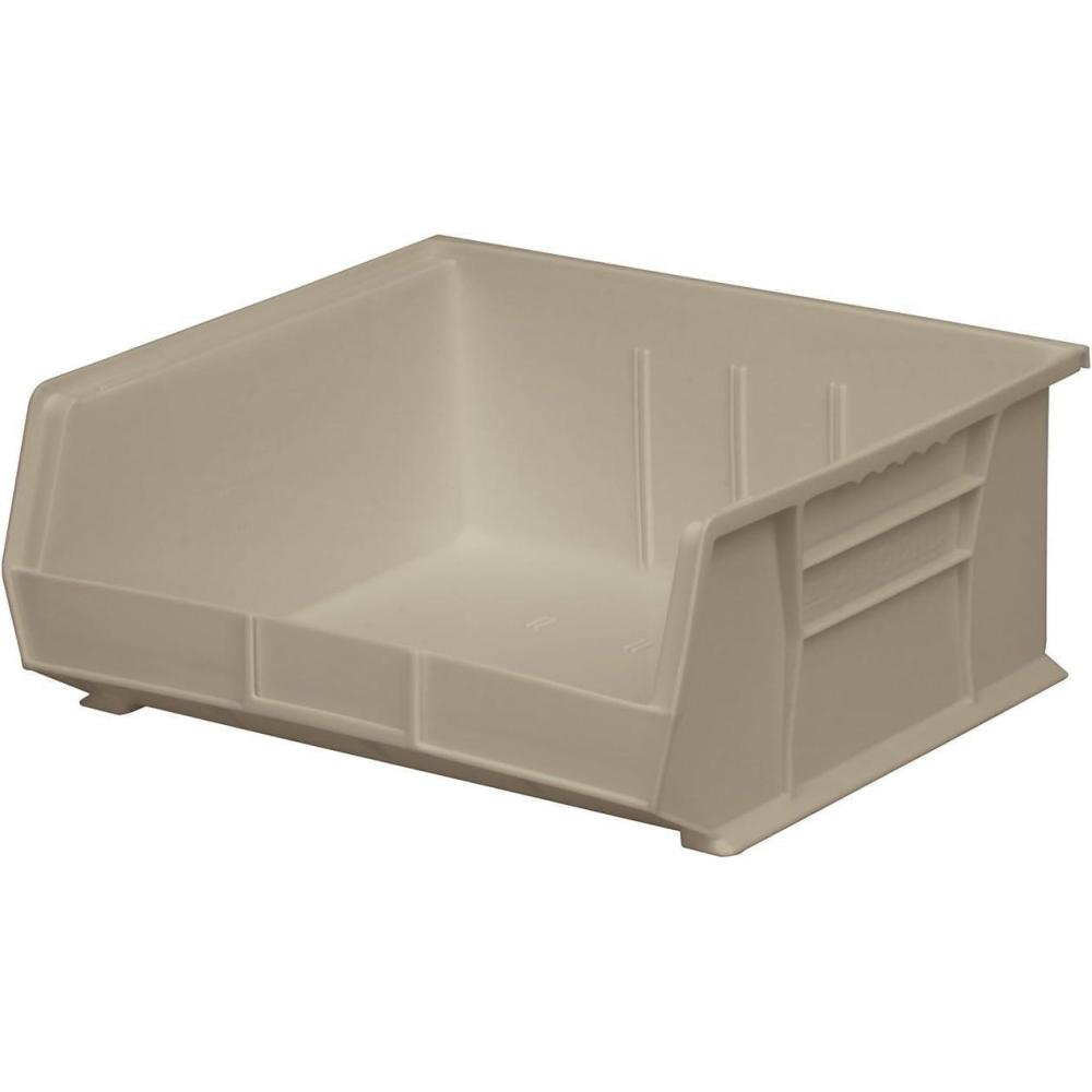 image:imageAkroMils 30255 AkroBins Plastic Storage Bins SpaceSaving Stackable Bins for Garage Pantry Craft Organization 11 x 16 x 5 Black 6PackStone