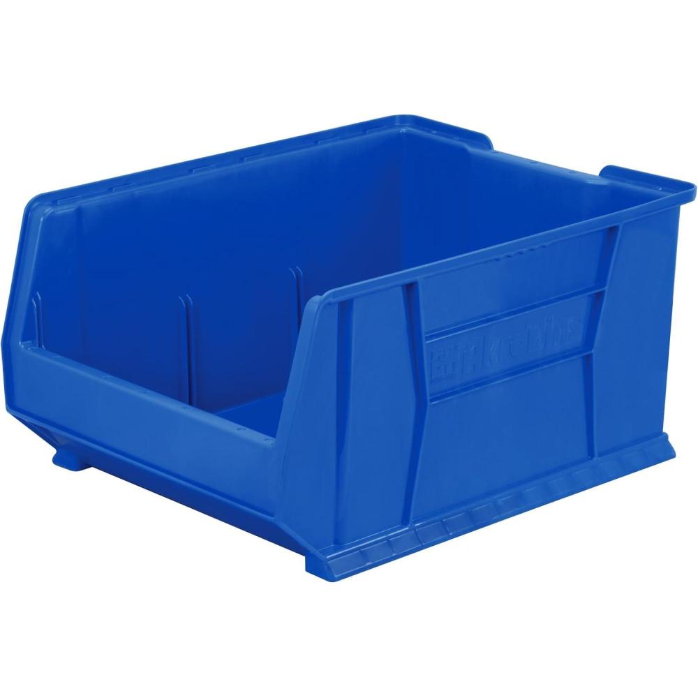 image:imageAkroMils 30289 SuperSize AkroBins Plastic Storage Bins SpaceSaving Stackable Bins for Garage Classroom Warehouse Organization 24 L x 18 W x 12 H Clear 1PackBlue 1Pack