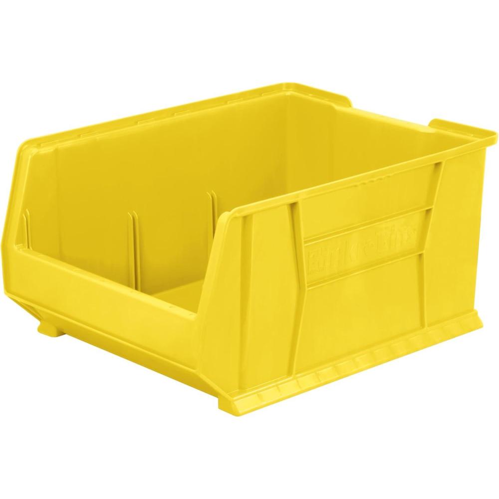 image:imageAkroMils 30289 SuperSize AkroBins Plastic Storage Bins SpaceSaving Stackable Bins for Garage Classroom Warehouse Organization 24 L x 18 W x 12 H Clear 1PackYellow 1Pack