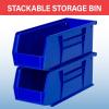Akro-Mils 30224 AkroBins Plastic Storage Bins, Space-Saving Stackable Bins for Garage, Pantry, Craft Organization, 11″ L x 4″ W x 4″ H, Blue, 12-Pack(Stone)