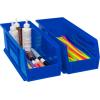 Akro-Mils 30234 AkroBins Plastic Storage Bins, Space-Saving Stackable Bins for Garage, Pantry, Craft Organization, 15″ x 5″ x 5″, Black, 12-Pack(Blue)