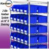 Akro-Mils 30237 AkroBins Plastic Storage Bins, Space-Saving Stackable Bins for Garage, Pantry, Craft Organization, 9″ x 6″ x 5″, Blue, 12-Pack(Blue)
