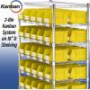Akro-Mils 30237 AkroBins Plastic Storage Bins, Space-Saving Stackable Bins for Garage, Pantry, Craft Organization, 9″ x 6″ x 5″, Blue, 12-Pack(Stone)