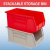 Akro-Mils 30240 AkroBins Plastic Storage Bins, Space-Saving Stackable Bins for Garage, Pantry, Craft Organization, 15-Inch x 8-Inch x 7-Inch, Blue, 12-Pack(Clear)