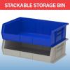 Akro-Mils 30255 AkroBins Plastic Storage Bins, Space-Saving Stackable Bins for Garage, Pantry, Craft Organization, 11″ x 16″ x 5″, Black, 6-Pack(Red)
