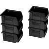Akro-Mils 30210 AkroBins Plastic Storage Bins, Space-Saving Stackable Bins for Garage, Pantry, Craft Organization, 5″ x 4″ x 3″, Clear, 6-Pack(Black)