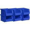 Akro-Mils 30210 AkroBins Plastic Storage Bins, Space-Saving Stackable Bins for Garage, Pantry, Craft Organization, 5″ x 4″ x 3″, Clear, 6-Pack(Blue)