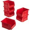 Akro-Mils 30210 AkroBins Plastic Storage Bins, Space-Saving Stackable Bins for Garage, Pantry, Craft Organization, 5″ x 4″ x 3″, Clear, 6-Pack(Red)