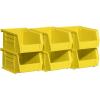 Akro-Mils 30210 AkroBins Plastic Storage Bins, Space-Saving Stackable Bins for Garage, Pantry, Craft Organization, 5″ x 4″ x 3″, Clear, 6-Pack(Yellow)