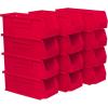 Akro-Mils 30224 AkroBins Plastic Storage Bins, Space-Saving Stackable Bins for Garage, Pantry, Craft Organization, 11″ L x 4″ W x 4″ H, Blue, 12-Pack(Red)