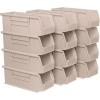 Akro-Mils 30224 AkroBins Plastic Storage Bins, Space-Saving Stackable Bins for Garage, Pantry, Craft Organization, 11″ L x 4″ W x 4″ H, Blue, 12-Pack(Stone)