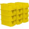 Akro-Mils 30224 AkroBins Plastic Storage Bins, Space-Saving Stackable Bins for Garage, Pantry, Craft Organization, 11″ L x 4″ W x 4″ H, Blue, 12-Pack(Yellow)