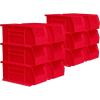 Akro-Mils 30230 AkroBins Plastic Storage Bins, Space-Saving Stackable Bins for Garage, Pantry, Craft Organization, 10.5 “L x 5.5 “W x 5″H, Blue, 12-Pack(Red)