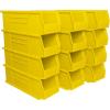 Akro-Mils 30234 AkroBins Plastic Storage Bins, Space-Saving Stackable Bins for Garage, Pantry, Craft Organization, 15″ x 5″ x 5″, Black, 12-Pack(Yellow)