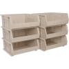 Akro-Mils 30235 AkroBins Plastic Storage Bins, Space-Saving Stackable Bins for Garage, Pantry, Craft Organization, 11″ x 11″ x 5″, Blue, 6-Pack(Stone)