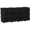 Akro-Mils 30237 AkroBins Plastic Storage Bins, Space-Saving Stackable Bins for Garage, Pantry, Craft Organization, 9″ x 6″ x 5″, Blue, 12-Pack(Black)