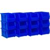 Akro-Mils 30237 AkroBins Plastic Storage Bins, Space-Saving Stackable Bins for Garage, Pantry, Craft Organization, 9″ x 6″ x 5″, Blue, 12-Pack(Blue)