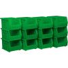 Akro-Mils 30237 AkroBins Plastic Storage Bins, Space-Saving Stackable Bins for Garage, Pantry, Craft Organization, 9″ x 6″ x 5″, Blue, 12-Pack(Green)
