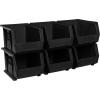 Akro-Mils 30239 AkroBins Plastic Storage Bins, Space-Saving Stackable Bins for Garage, Pantry, Craft Organization, 11-” x 8-” x 7-“, Red, 6-Pack(Black)