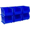 Akro-Mils 30239 AkroBins Plastic Storage Bins, Space-Saving Stackable Bins for Garage, Pantry, Craft Organization, 11-” x 8-” x 7-“, Red, 6-Pack(Blue)