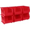 Akro-Mils 30239 AkroBins Plastic Storage Bins, Space-Saving Stackable Bins for Garage, Pantry, Craft Organization, 11-” x 8-” x 7-“, Red, 6-Pack(Red)