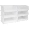 Akro-Mils 30250 AkroBins Plastic Storage Bins, Space-Saving Stackable Bins for Garage, Pantry, Craft Organization, 15″ x 16″ x 7″, Green, 6-Pack(Clear)