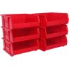 Akro-Mils 30250 AkroBins Plastic Storage Bins, Space-Saving Stackable Bins for Garage, Pantry, Craft Organization, 15″ x 16″ x 7″, Green, 6-Pack(Red)