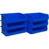 Akro-Mils 30255 AkroBins Plastic Storage Bins, Space-Saving Stackable Bins for Garage, Pantry, Craft Organization, 11″ x 16″ x 5″, Black, 6-Pack(Blue)