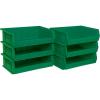 Akro-Mils 30255 AkroBins Plastic Storage Bins, Space-Saving Stackable Bins for Garage, Pantry, Craft Organization, 11″ x 16″ x 5″, Black, 6-Pack(Green)