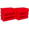 Akro-Mils 30255 AkroBins Plastic Storage Bins, Space-Saving Stackable Bins for Garage, Pantry, Craft Organization, 11″ x 16″ x 5″, Black, 6-Pack(Red)