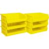 Akro-Mils 30255 AkroBins Plastic Storage Bins, Space-Saving Stackable Bins for Garage, Pantry, Craft Organization, 11″ x 16″ x 5″, Black, 6-Pack(Yellow)