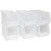Akro-Mils 30260 AkroBins Plastic Storage Bins, Space-Saving Stackable Bins for Garage, Pantry, Craft Organization, 18″ x 11″ x 10″, Red, 6-Pack(Clear)